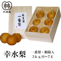 画像1: 幸水　林農園一番梨　約3kg(6〜7玉)桐箱入　※8月5〜7日過ぎての発送予定